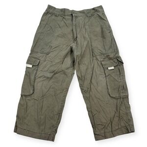 Vintage Boardstiff Cargo Capris Pants Men's Size 38 Khaki Baggy Y2K